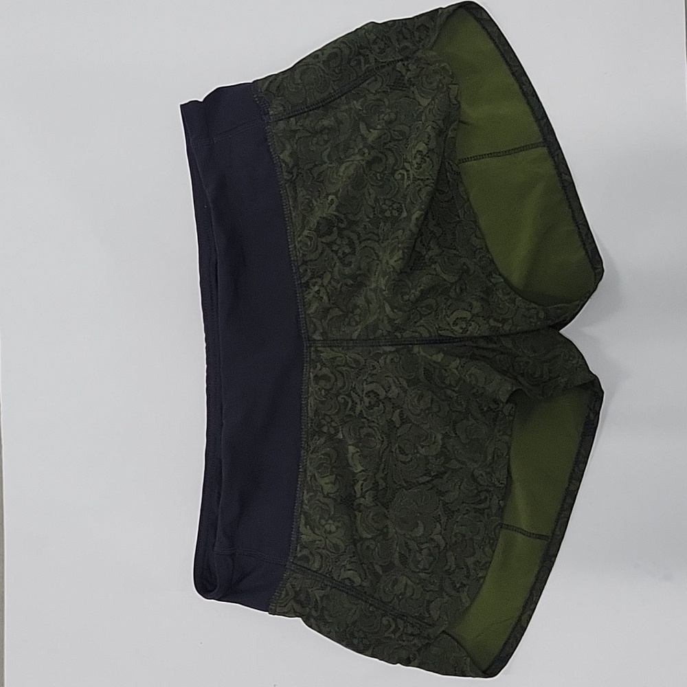 lululemon athletica Olive Green and Black Athletic Shorts